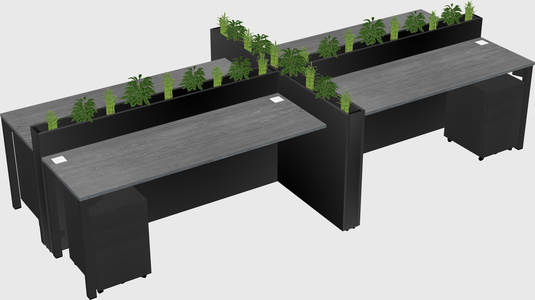 Rectangular shared desk