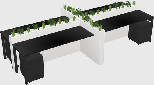 Rectangular shared desk