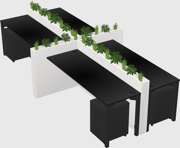 Rectangular shared desk