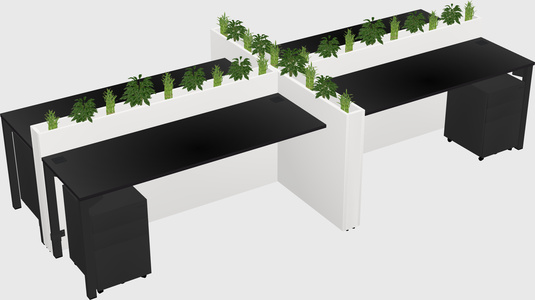 Rectangular shared desk