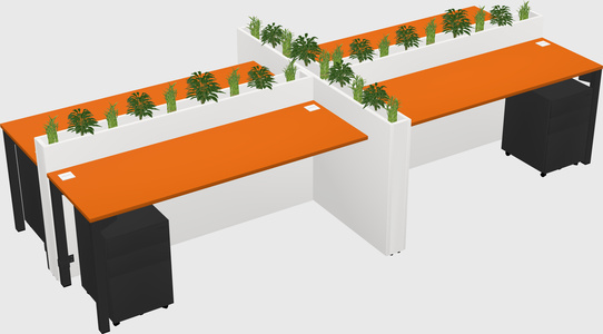 Rectangular shared desk