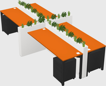 Rectangular shared desk