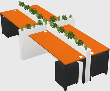 Rectangular shared desk