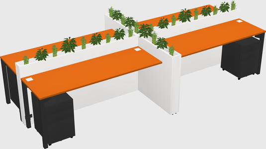 Rectangular shared desk