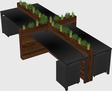 Rectangular shared desk