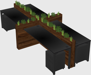Rectangular shared desk