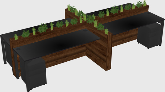 Rectangular shared desk