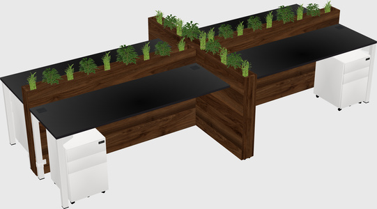 Rectangular shared desk