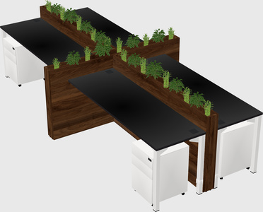 Rectangular shared desk