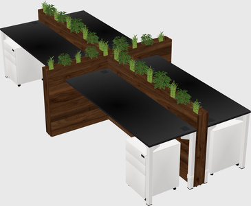 Rectangular shared desk