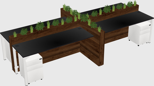 Rectangular shared desk