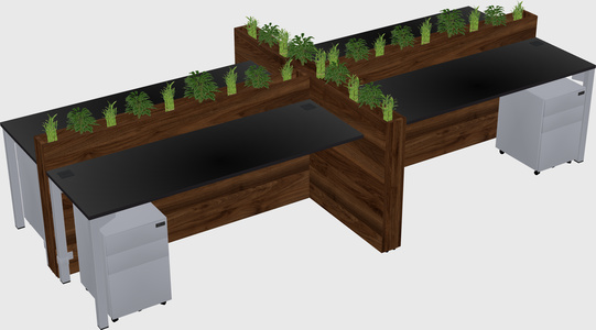 Rectangular shared desk
