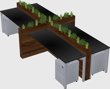 Rectangular shared desk