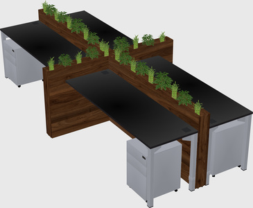 Rectangular shared desk