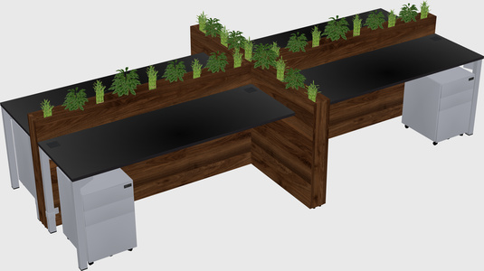 Rectangular shared desk