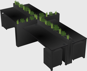 Rectangular shared desk