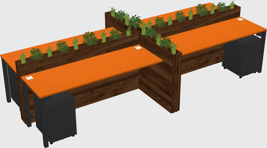 Rectangular shared desk