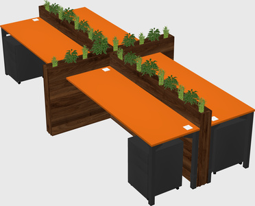 Rectangular shared desk