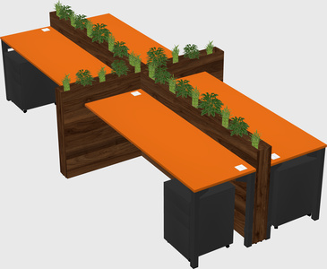 Rectangular shared desk