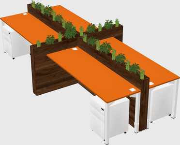 Rectangular shared desk