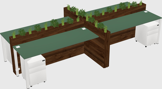 Rectangular shared desk