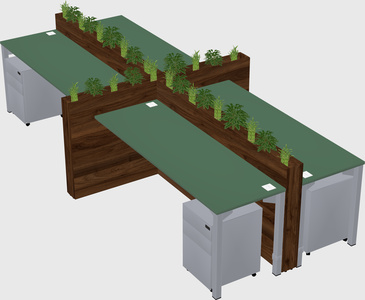 Rectangular shared desk