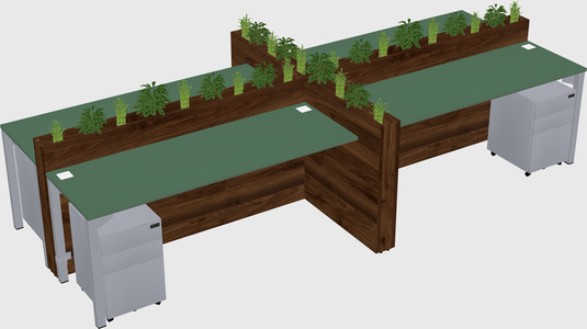Rectangular shared desk