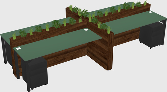 Rectangular shared desk