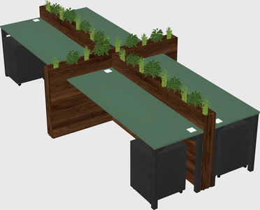 Rectangular shared desk