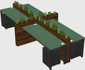 Rectangular shared desk