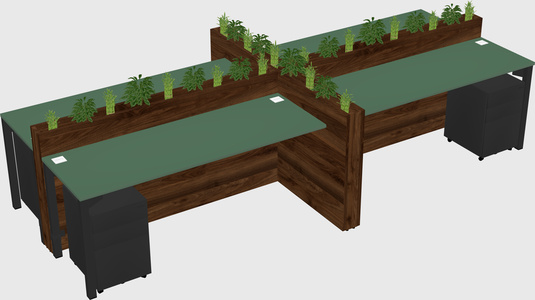 Rectangular shared desk