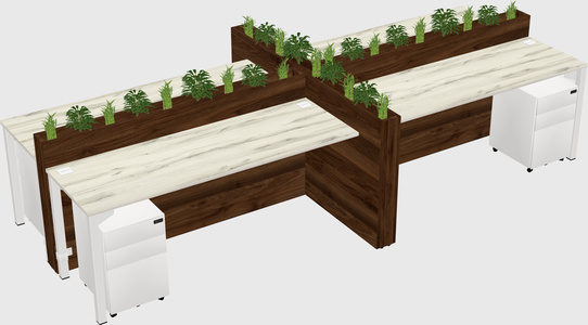 Rectangular shared desk