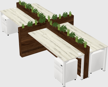 Rectangular shared desk