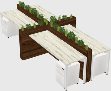 Rectangular shared desk