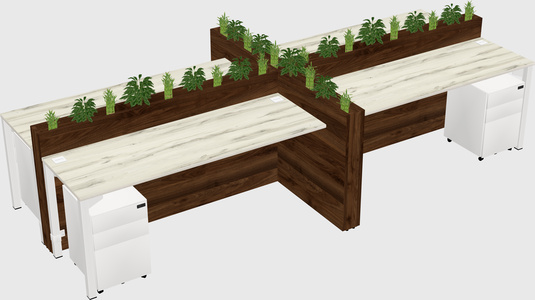 Rectangular shared desk