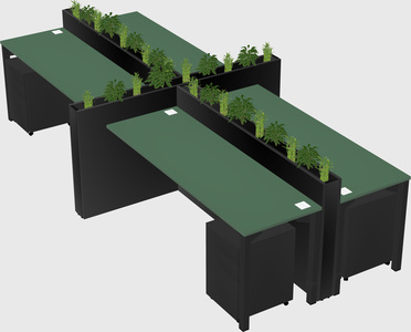 Rectangular shared desk