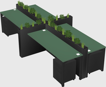 Rectangular shared desk