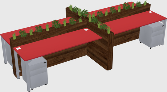 Rectangular shared desk
