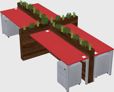 Rectangular shared desk