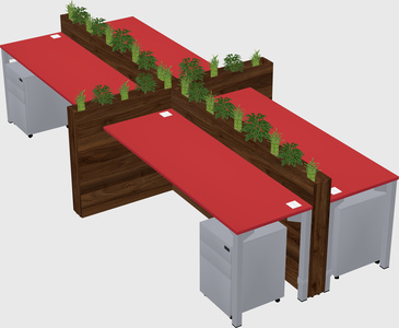 Rectangular shared desk