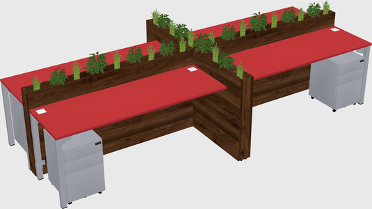 Rectangular shared desk