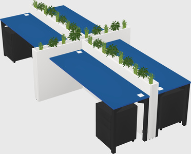 Rectangular shared desk