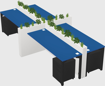 Rectangular shared desk