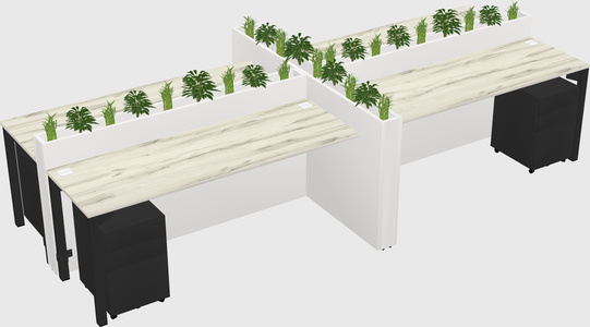 Rectangular shared desk