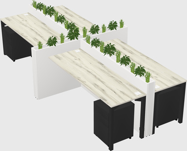 Rectangular shared desk