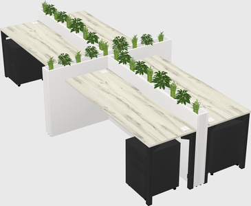 Rectangular shared desk