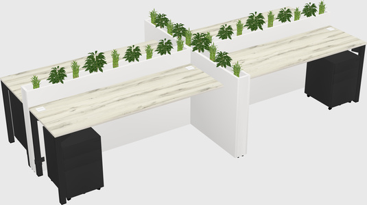 Rectangular shared desk