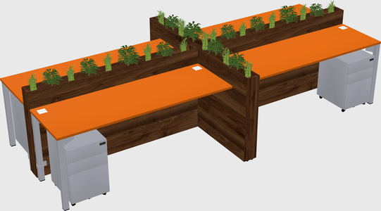 Rectangular shared desk
