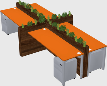 Rectangular shared desk