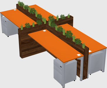 Rectangular shared desk
